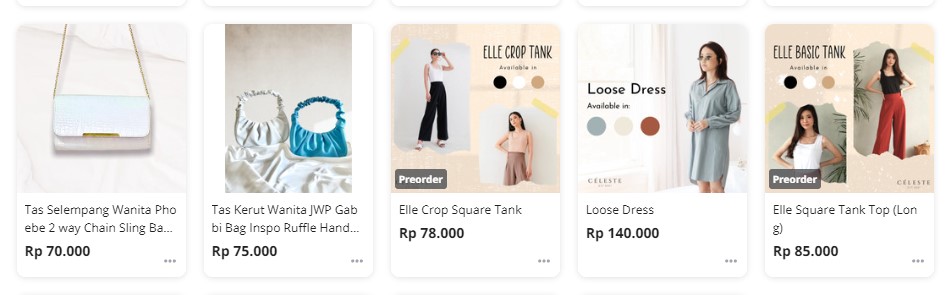 Tas, baju dan dress Celesty.id