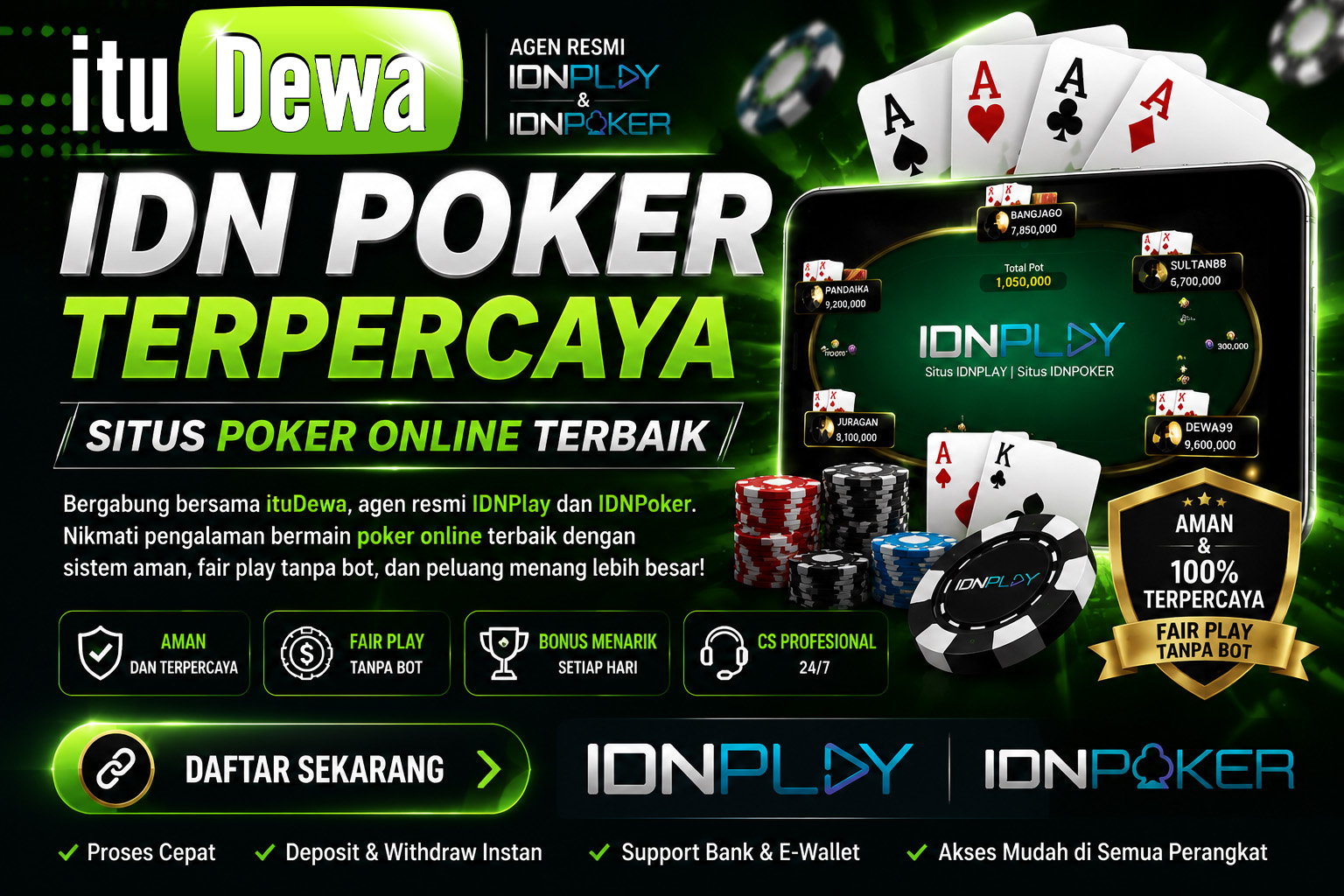 IDN Poker terpercaya IDNPoker IDNPlay situs poker online aman, cepat, dan resmi ituDewa.