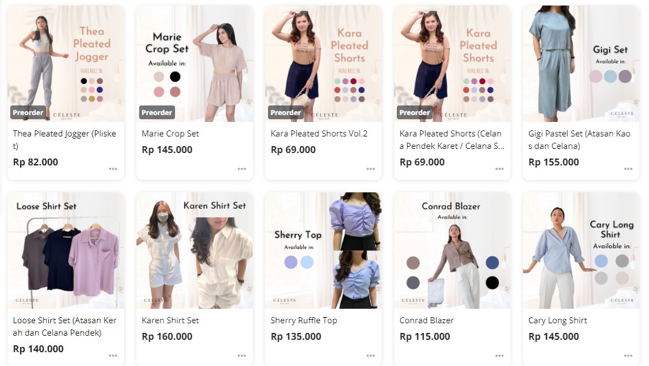 Baju pilihan Celesty.id