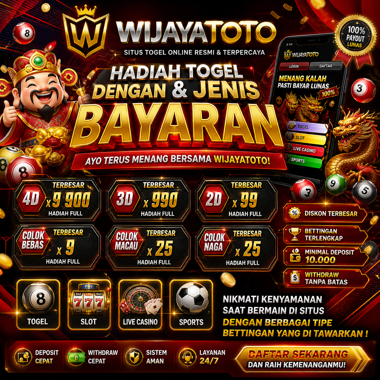 WIJAYATOTO merupakan situs bandar togel dan slot online terbaik indonesia