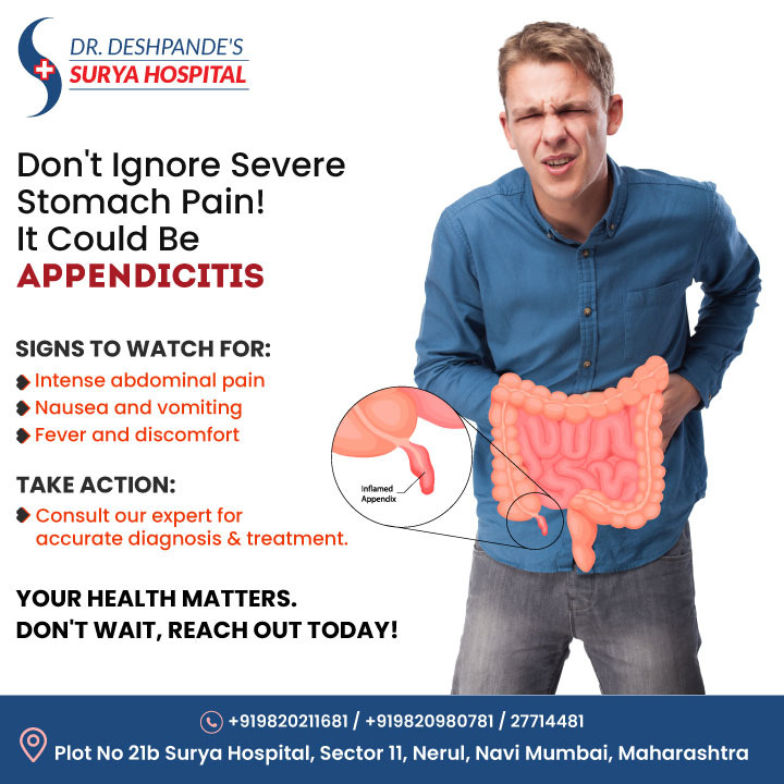 Don't Ignore Severe Stomach Pain! It Could Be Appendicitis | Visit Appendix Surgeon In Nerul Tod
